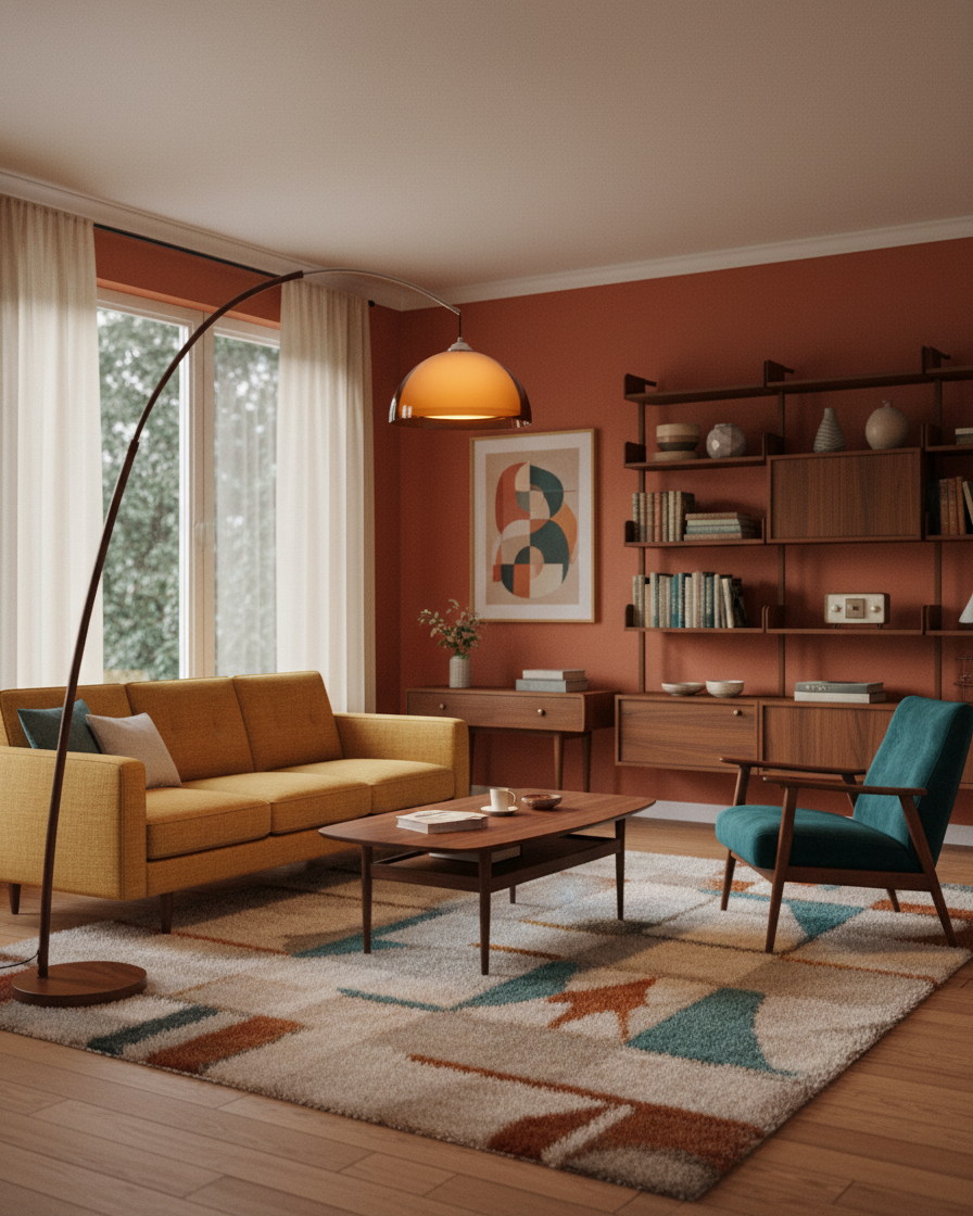 Floor Lamp Metal Arched 65 in Amber Dome Living Room Reading Modern Mid Century Lighting Adjustable Height | Thomler
