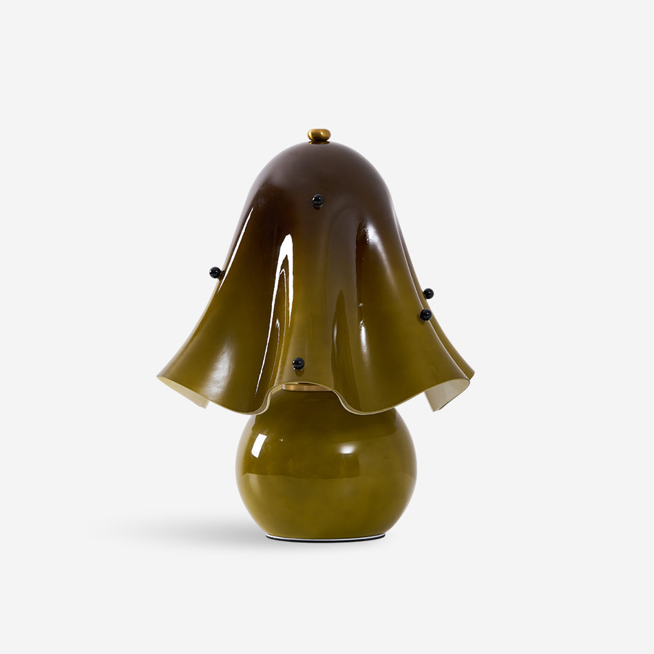 Table Lamp Hand-Blown Glass 12.6 in Indoor Living Room Decorative Accent Light | Thomler