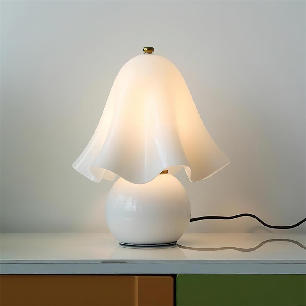 Table Lamp Hand-Blown Glass 12.6 in Indoor Living Room Decorative Accent Light | Thomler