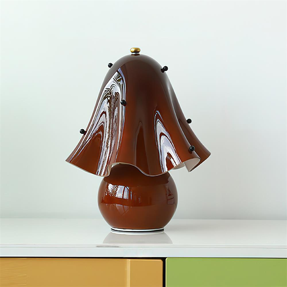 Table Lamp Hand-Blown Glass 12.6 in Indoor Living Room Decorative Accent Light | Thomler