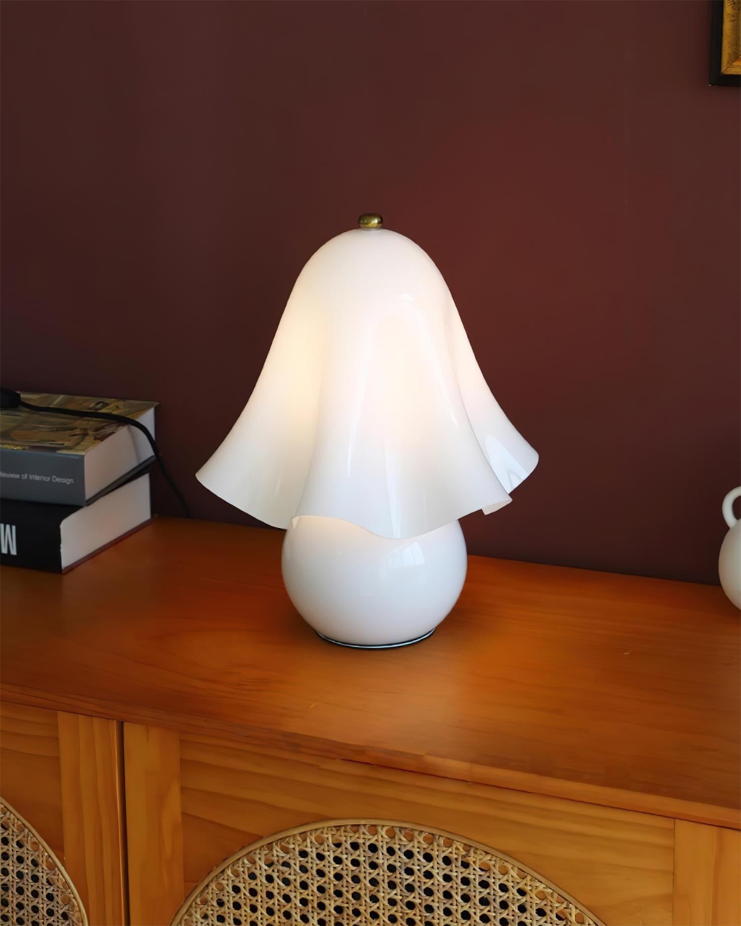 Table Lamp Hand-Blown Glass 12.6 in Indoor Living Room Decorative Accent Light | Thomler