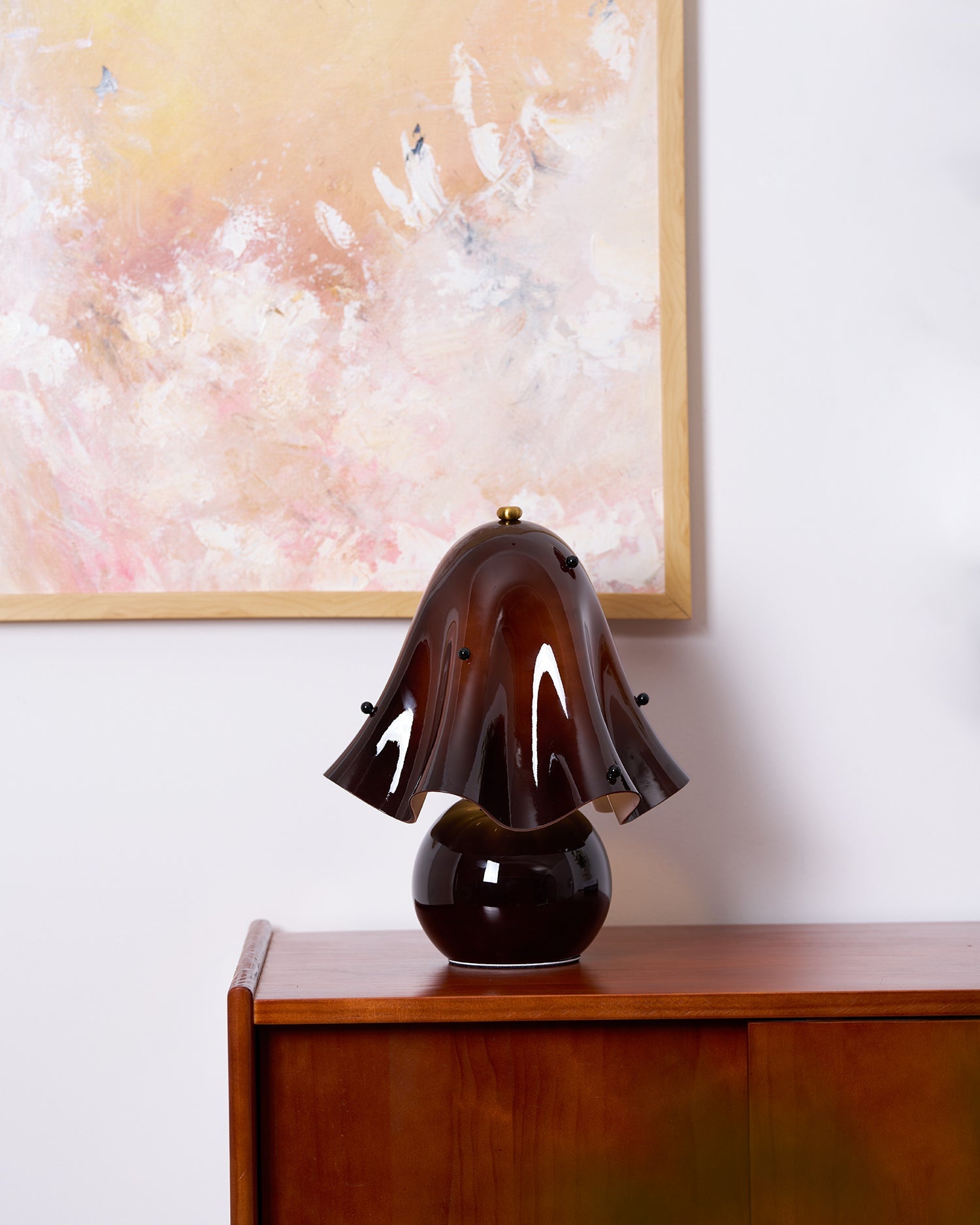 Table Lamp Hand-Blown Glass 12.6 in Indoor Living Room Decorative Accent Light | Thomler