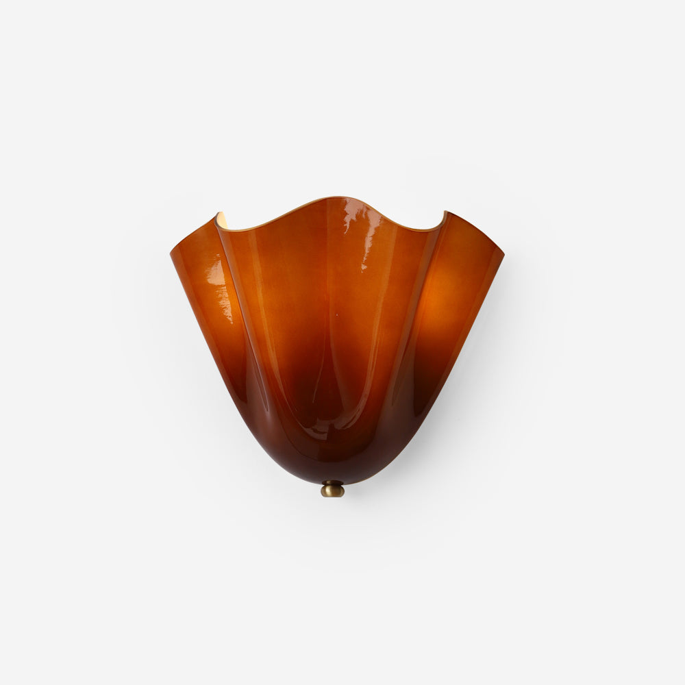 Wall Lamp Glass 11 in Hand Blown Petal Shade Bedroom Hallway Decorative Sconce Lighting Fixture | Thomler