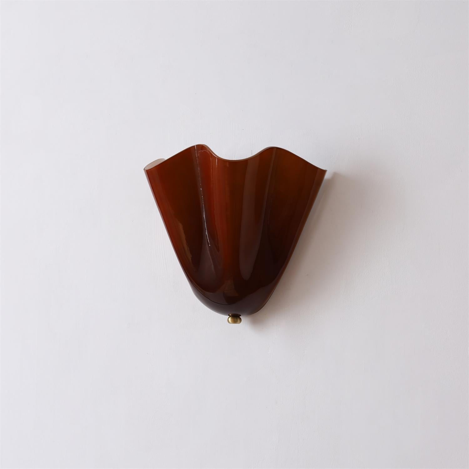 Wall Lamp Glass 11 in Hand Blown Petal Shade Bedroom Hallway Decorative Sconce Lighting Fixture | Thomler