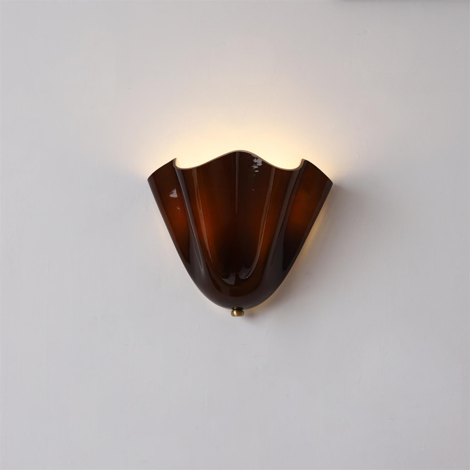 Wall Lamp Glass Folded 2x E27 10W Beige Ambient Bathroom Hallway Living Room Lighting | Thomler
