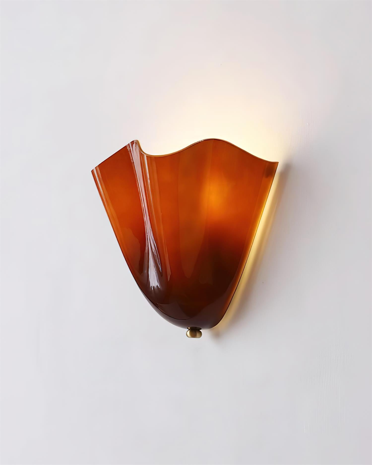 Wall Lamp Glass 11 in Hand Blown Petal Shade Bedroom Hallway Decorative Sconce Lighting Fixture | Thomler