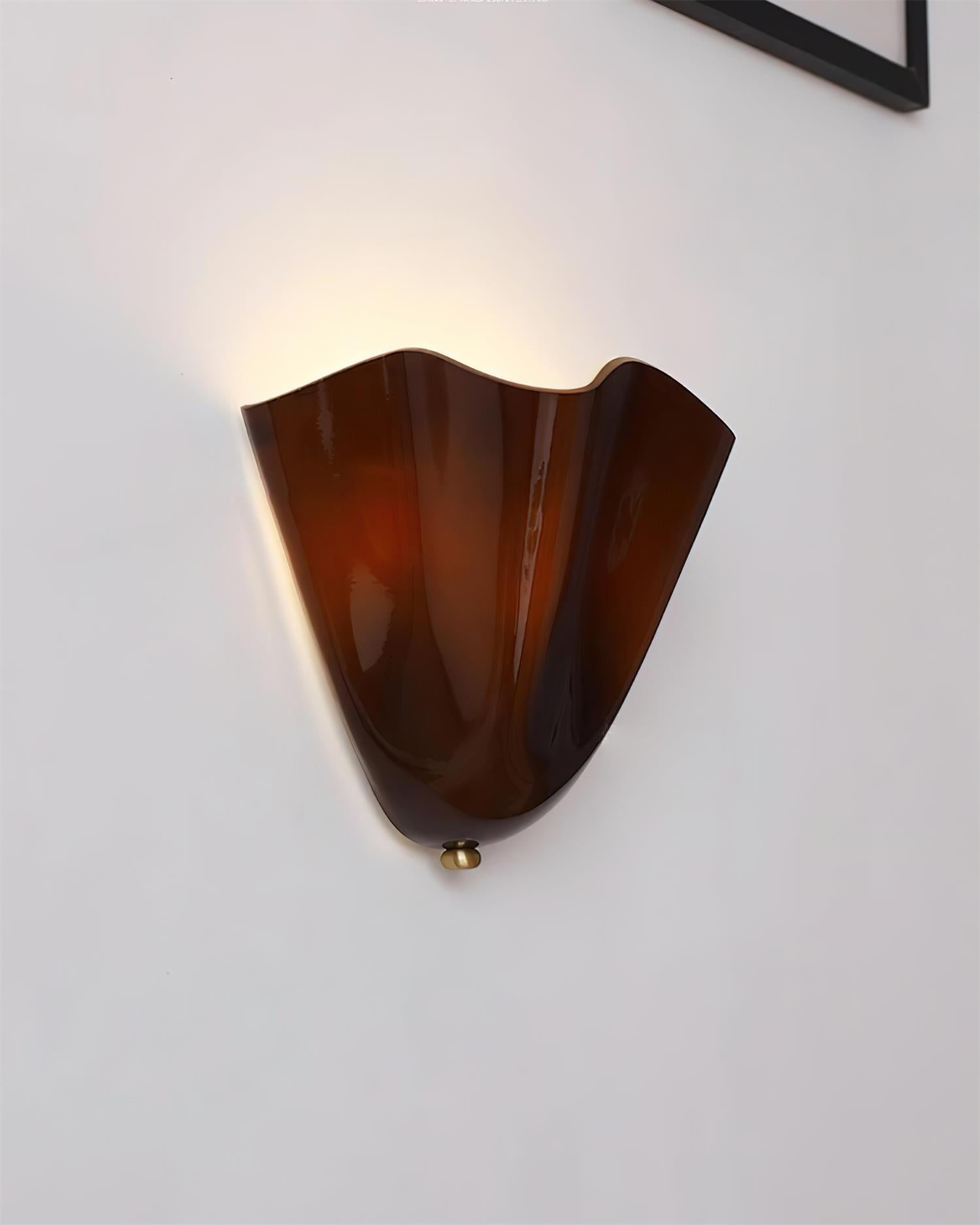 Wall Lamp Glass 11 in Hand Blown Petal Shade Bedroom Hallway Decorative Sconce Lighting Fixture | Thomler