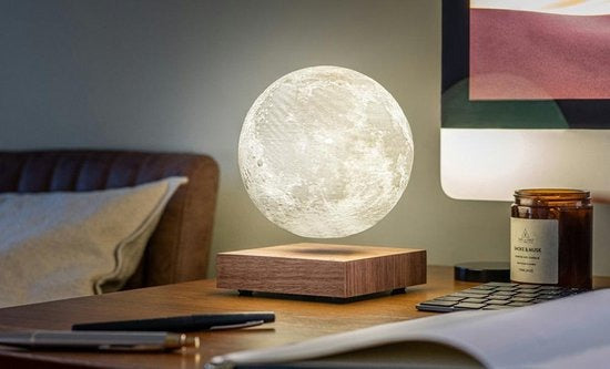Magnetic Levitation Moon Lamp Night Light Bedroom Table Desk LED Floating Sphere Modern Home Decor Ambient Lighting for Kids Room Office | Thomler
