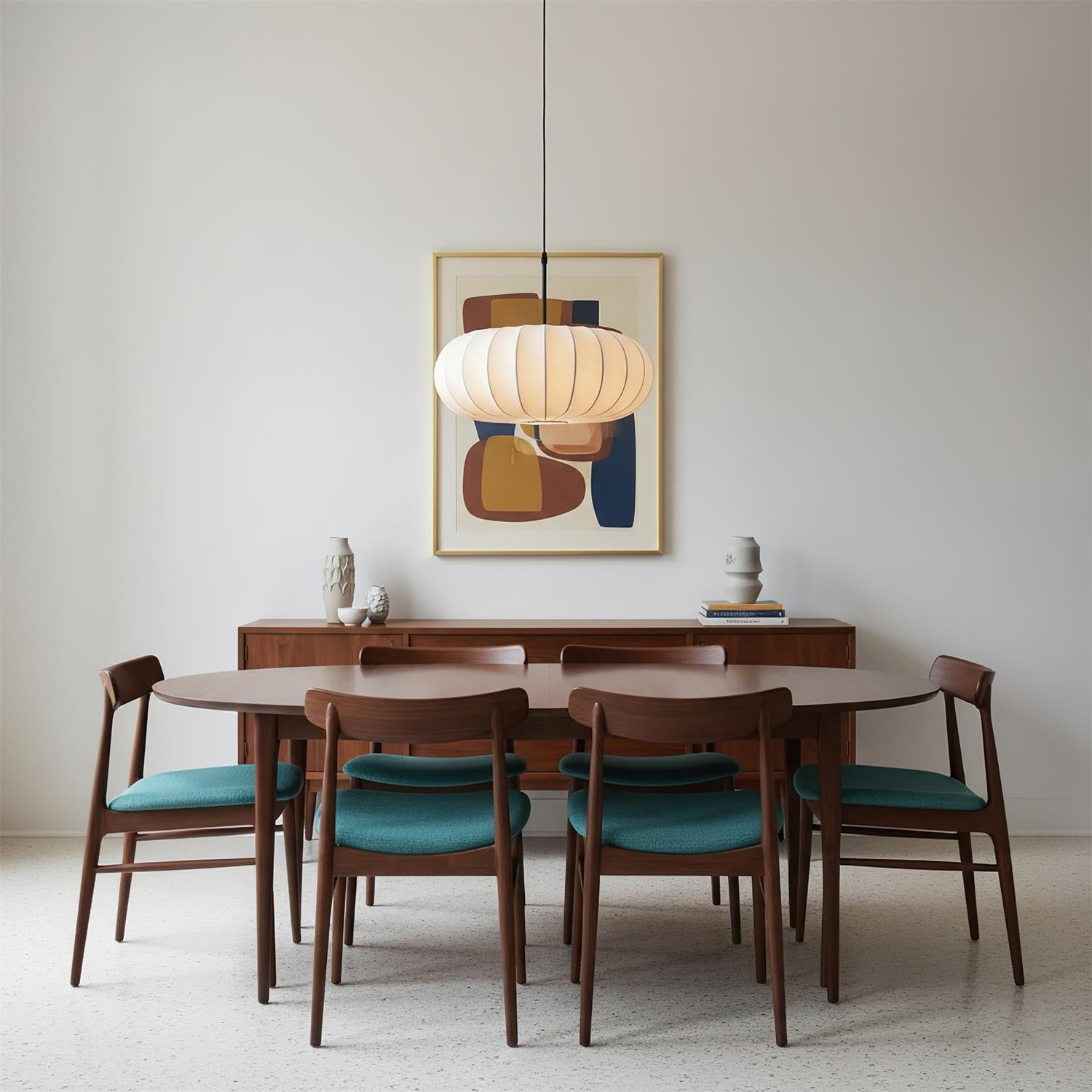 Pendant Light Fabric Shade 19.6 in Adjustable Ceiling Lamp White Black Dining Room Kitchen Island Hanging Light | Thomler