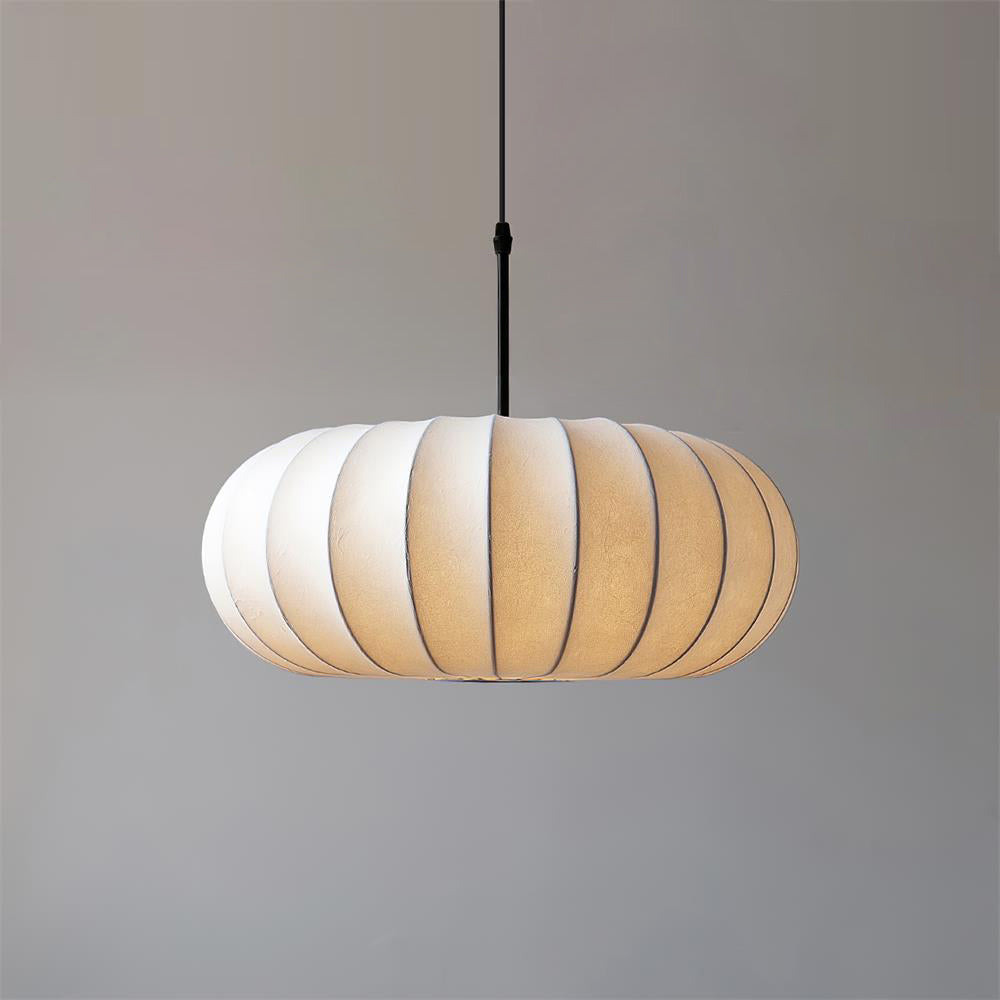 Pendant Light Fabric Shade 19.6 in Adjustable Ceiling Lamp White Black Dining Room Kitchen Island Hanging Light | Thomler