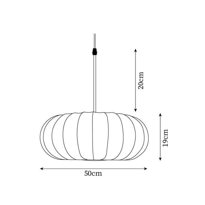 Pendant Light Fabric Shade 19.6 in Adjustable Ceiling Lamp White Black Dining Room Kitchen Island Hanging Light | Thomler