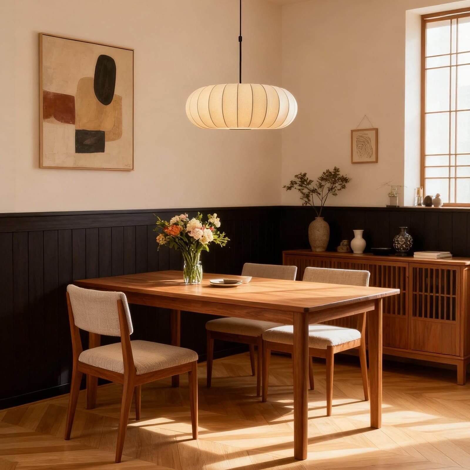 Pendant Light Silk 11.8 in to 19.6 in Warm Indoor Dining Living Room Lighting Decorative LED | Thomler