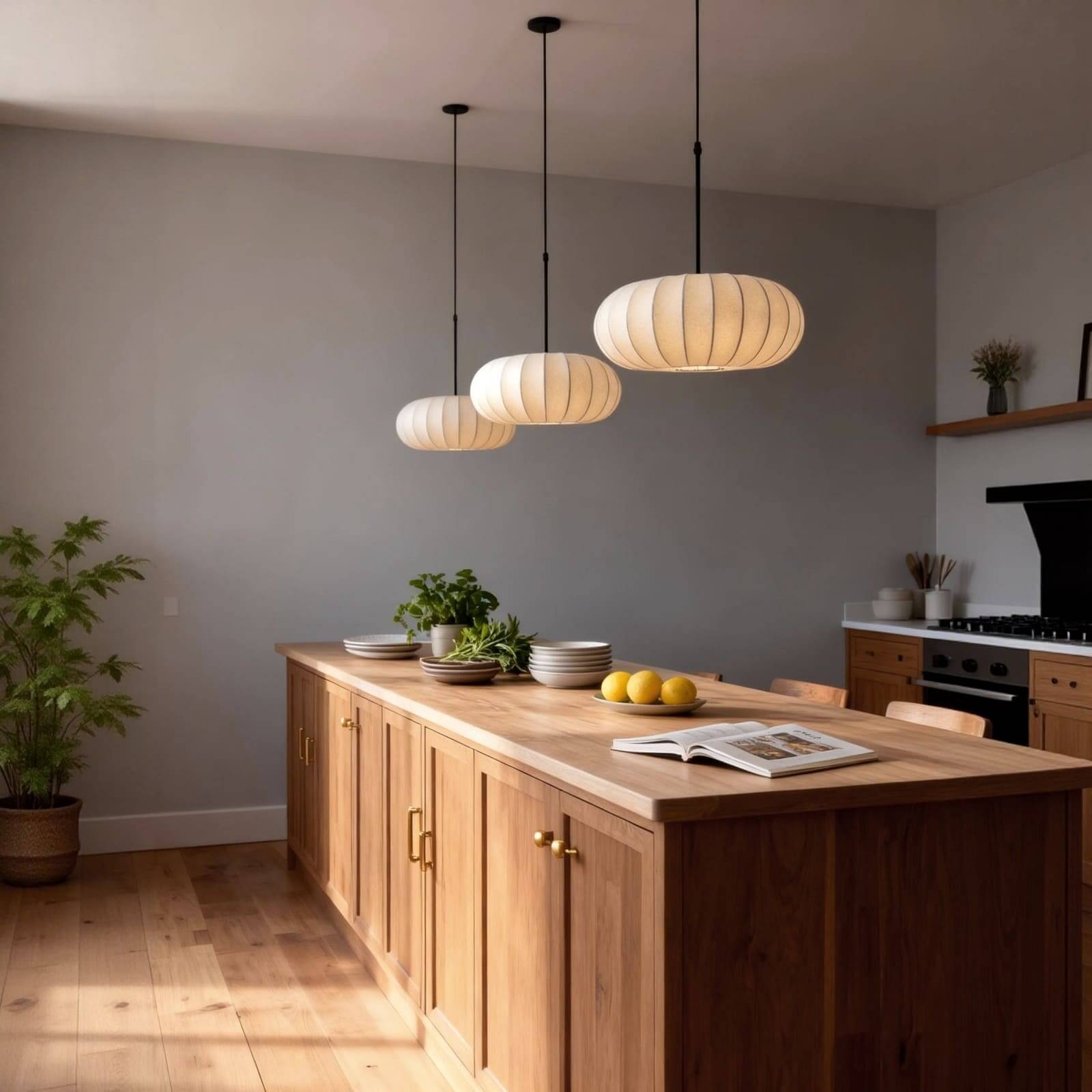 Pendant Light Silk 11.8 in to 19.6 in Warm Indoor Dining Living Room Lighting Decorative LED | Thomler