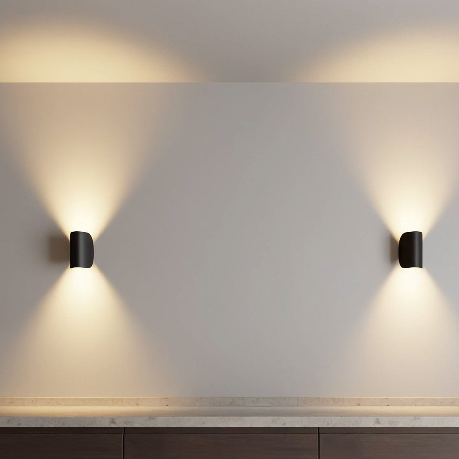 Dual-Beam LED Wall Sconce Black White Aluminum Indoor Outdoor 6W 3000K Warm Light Fixture Hallway Living Room Bedroom Entryway | Thomler