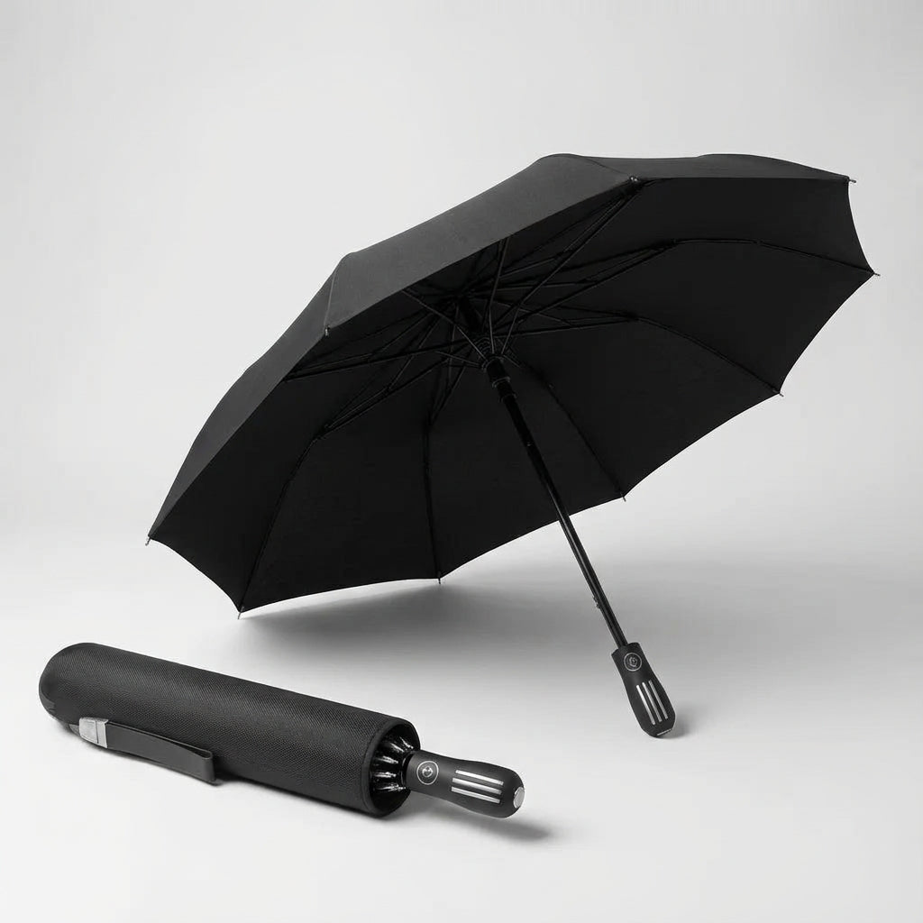 Reverse-Close Storm Umbrella with Auto Open – Prevents Drips & Stays Secure in Wind | Thomler