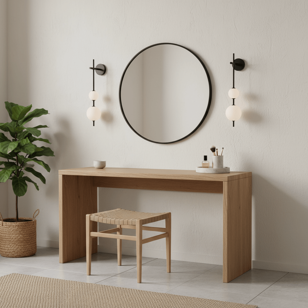 Vertical Glass Globe Wall Lamp 25.6 in LED Brass Indoor Lighting Warm Glow Bedroom Hallway Study Bathroom Sconce | Thomler
