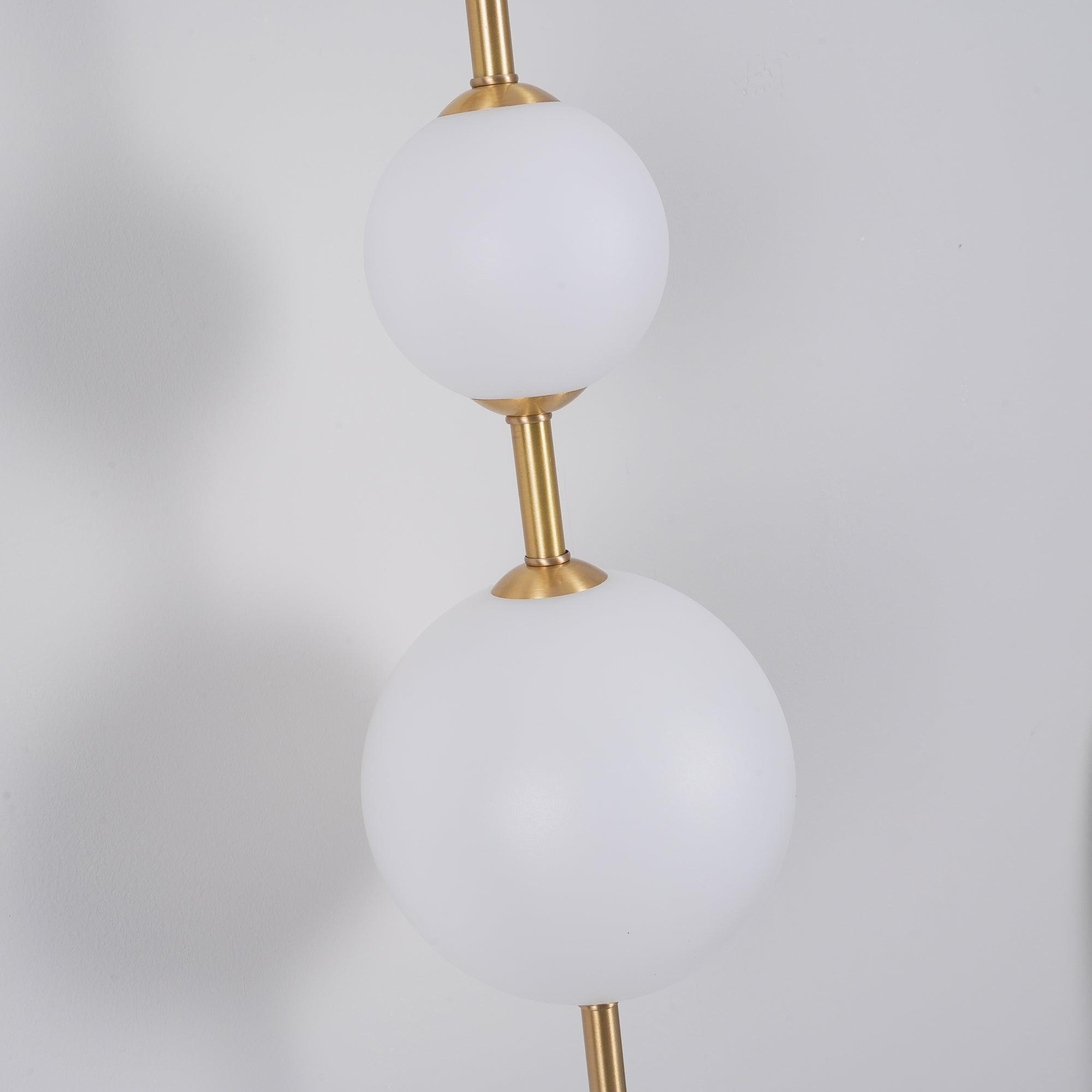 Vertical Glass Globe Wall Lamp 25.6 in LED Brass Indoor Lighting Warm Glow Bedroom Hallway Study Bathroom Sconce | Thomler