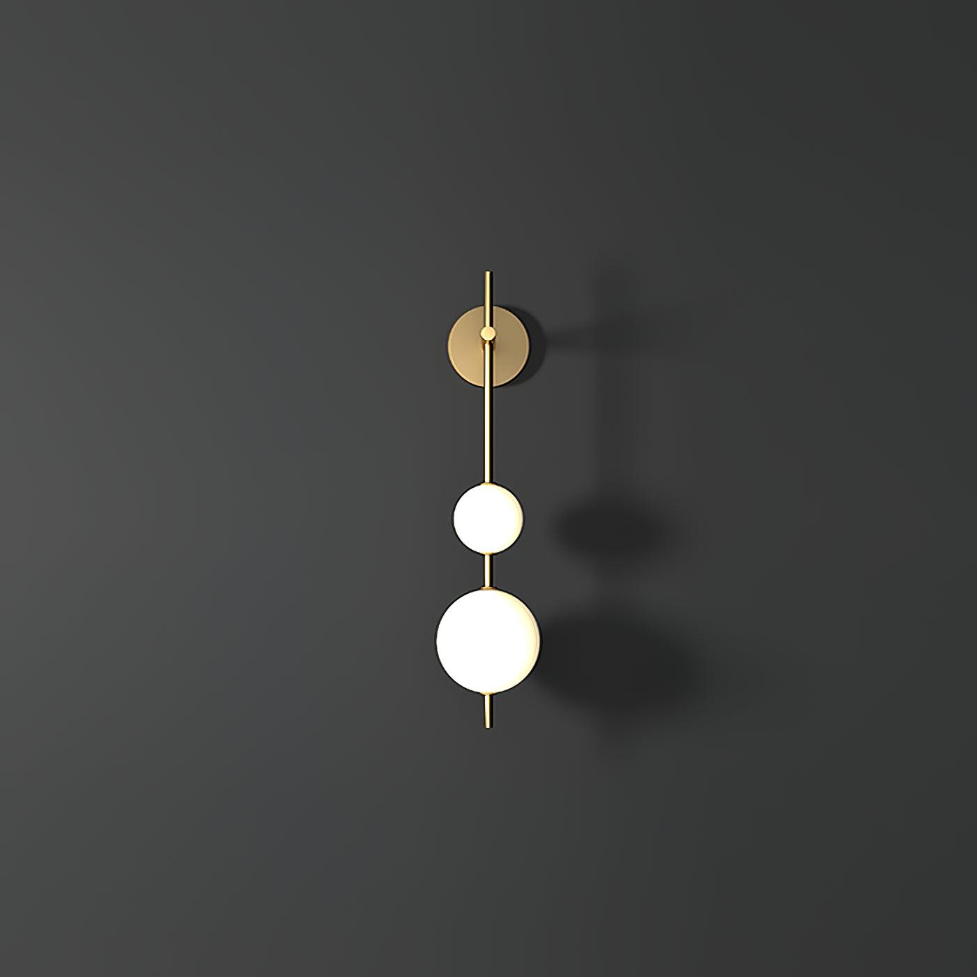 Vertical Glass Globe Wall Lamp 25.6 in LED Brass Indoor Lighting Warm Glow Bedroom Hallway Study Bathroom Sconce | Thomler