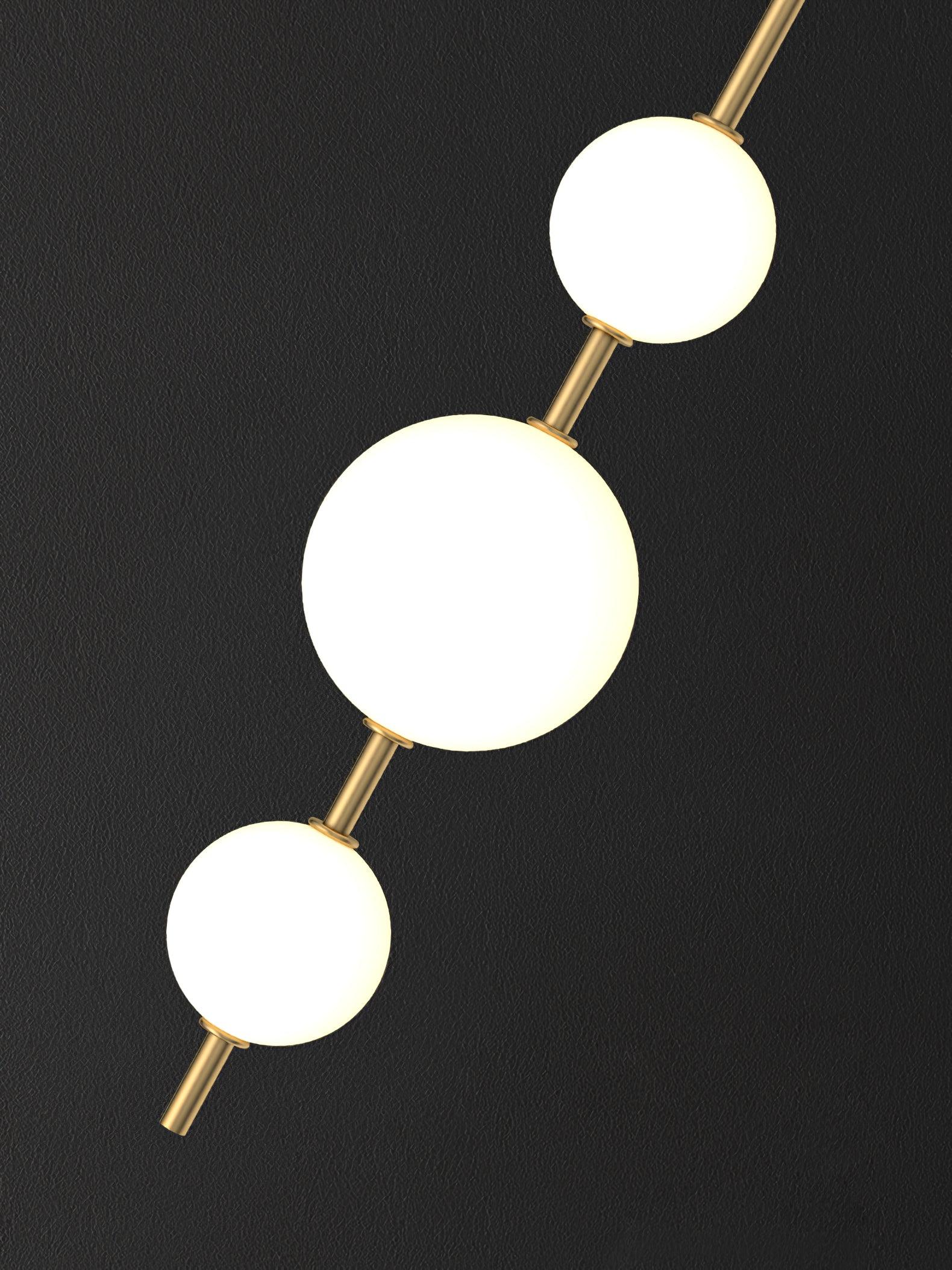 Vertical Glass Globe Wall Lamp 25.6 in LED Brass Indoor Lighting Warm Glow Bedroom Hallway Study Bathroom Sconce | Thomler
