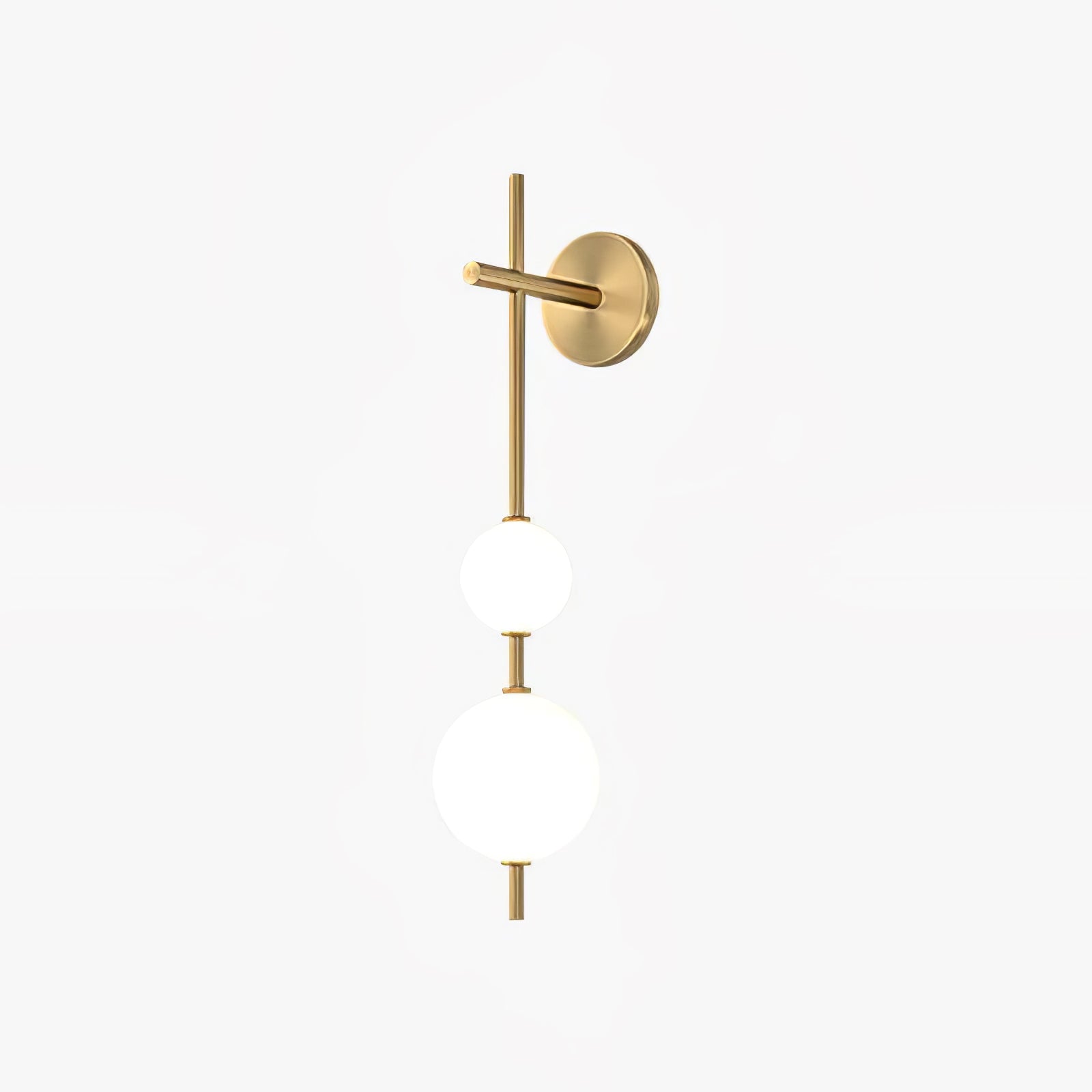 Vertical Glass Globe Wall Lamp 25.6 in LED Brass Indoor Lighting Warm Glow Bedroom Hallway Study Bathroom Sconce | Thomler