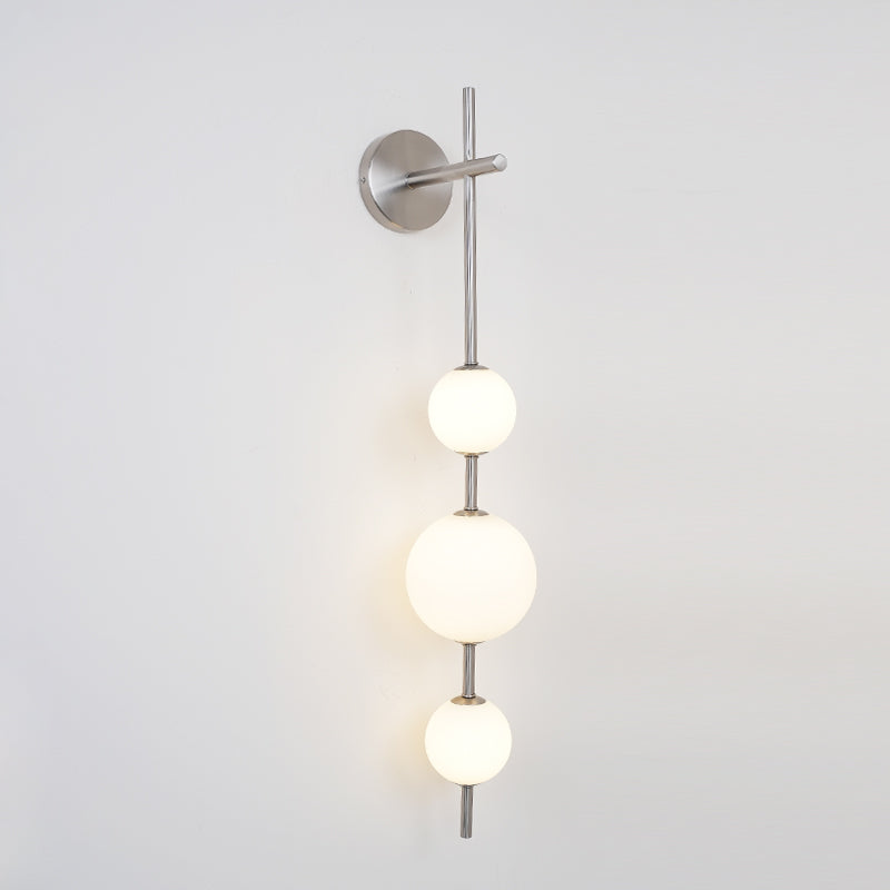 Vertical Glass Globe Wall Lamp 25.6 in LED Brass Indoor Lighting Warm Glow Bedroom Hallway Study Bathroom Sconce | Thomler