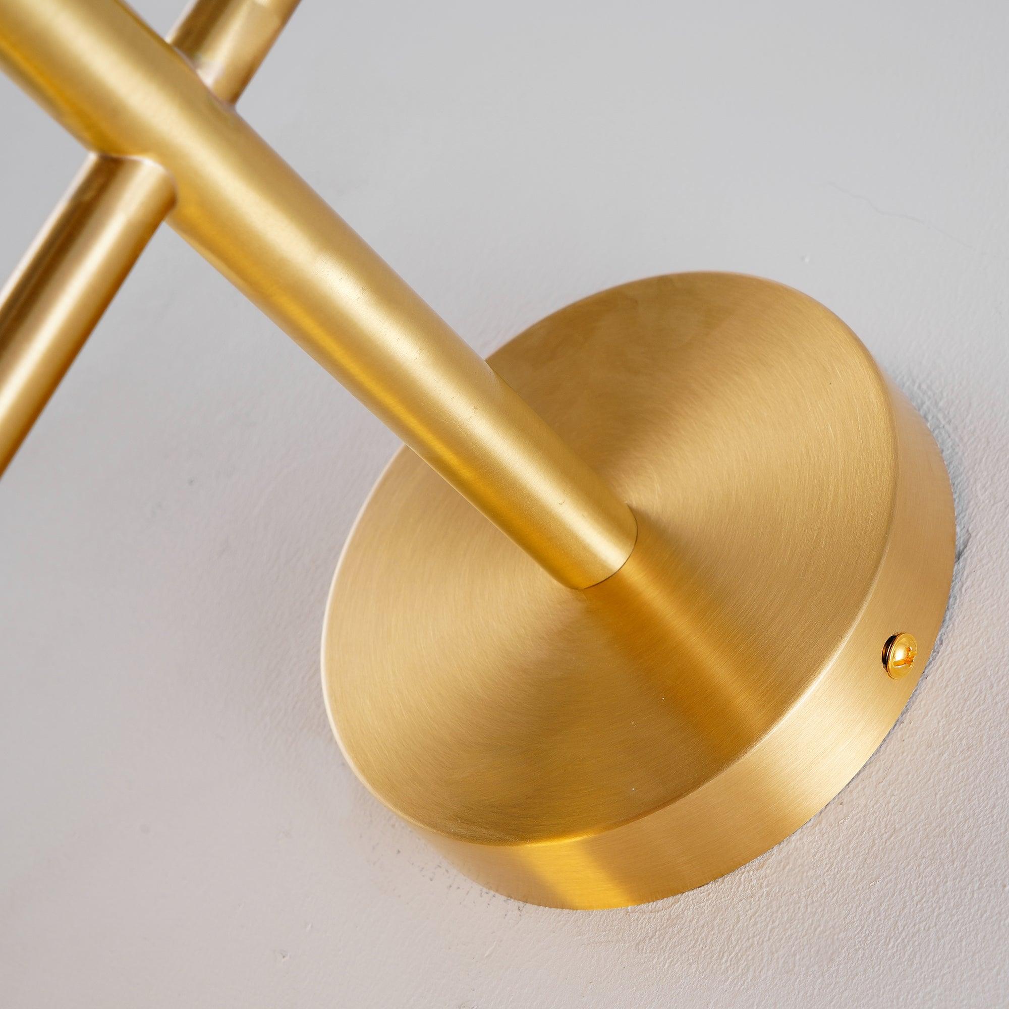 Vertical Glass Globe Wall Lamp 25.6 in LED Brass Indoor Lighting Warm Glow Bedroom Hallway Study Bathroom Sconce | Thomler