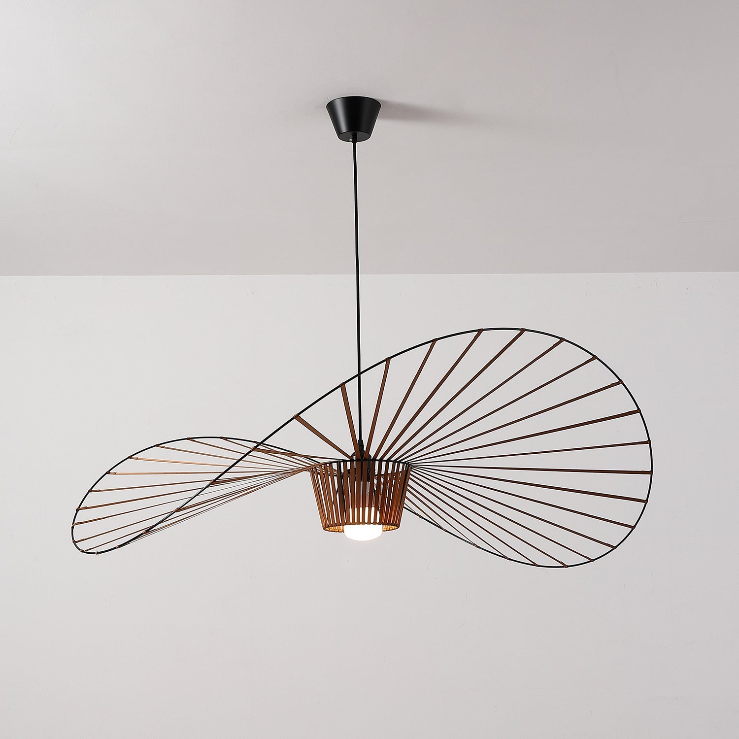 Pendant Light Fiber Glass 47.2 in Black Dining Room Living Room Hanging Ceiling Lamp | Thomler