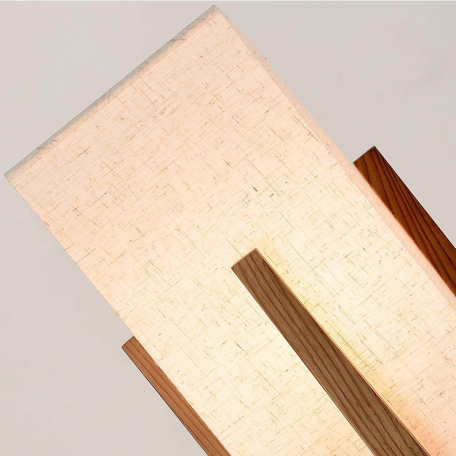 Floor Lamp Wood Fabric Shade 57 in Retro Living Room Bedroom Mid Century Standing Light Ambient Lighting | Thomler