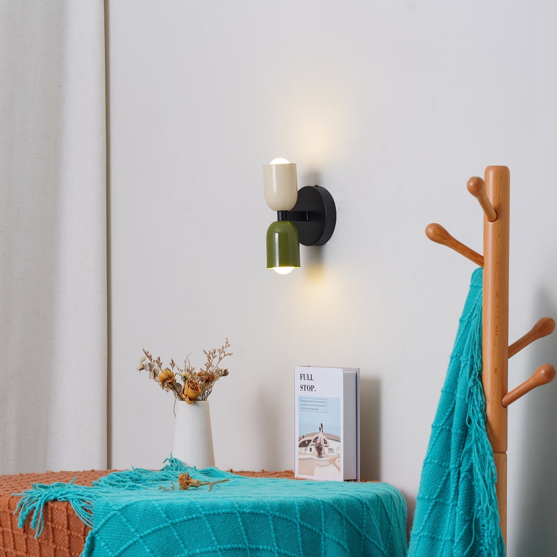Wall Lamp Glass Double Light 12.0 cm Green Bedroom Hallway Up Down Modern Accent Lighting | Thomler