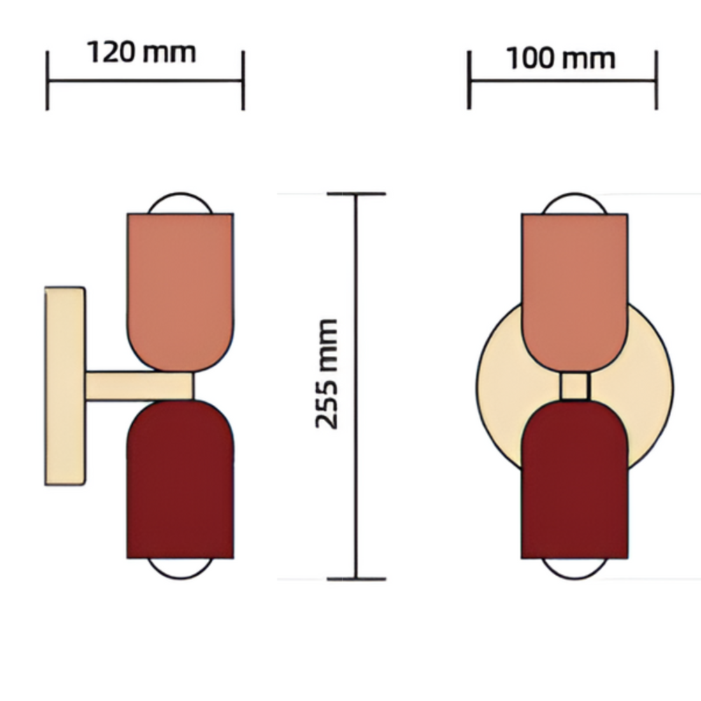 Wall Lamp Metal Plastic 12.0 cm Double Sided Beige Red Bedroom Hallway LED Lighting Modern Indoor Sconce | Thomler