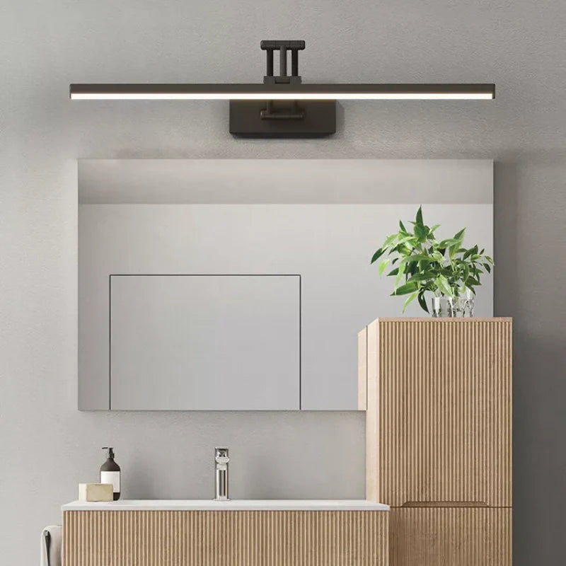 Wall Light Metal Adjustable 12 in LED Black White Bathroom Mirror Vanity Lighting Three Color Modes | Thomler