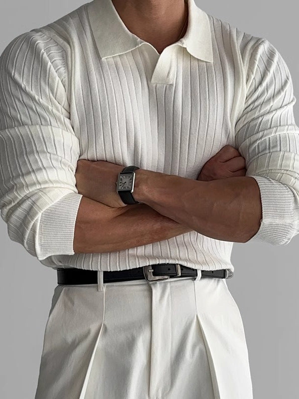 Fitted Polo Sweater for Men – Breathable Knit, Refined Collar, Easy-Care Fabric | Thomler