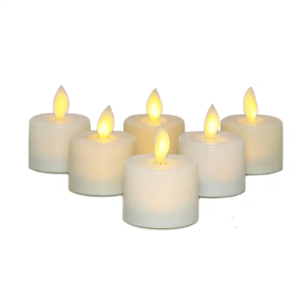 Battery-Operated Wax Tea Lights with Remote Control – Warm White Glow for Living Room & Bedroom Decor – Timer Function | Thomler
