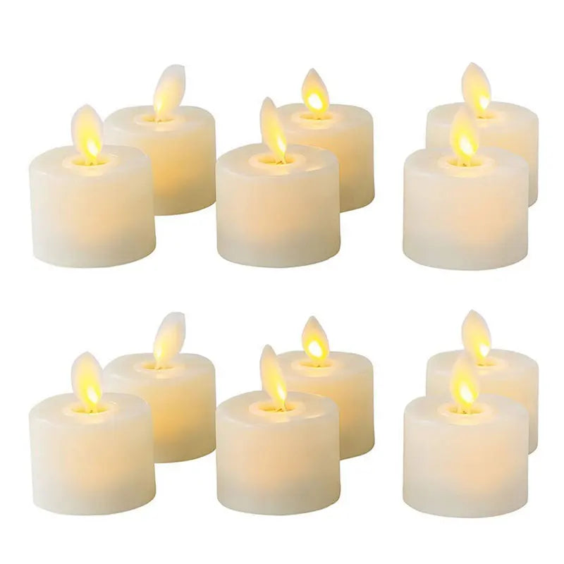 Battery-Operated Wax Tea Lights with Remote Control – Warm White Glow for Living Room & Bedroom Decor – Timer Function | Thomler