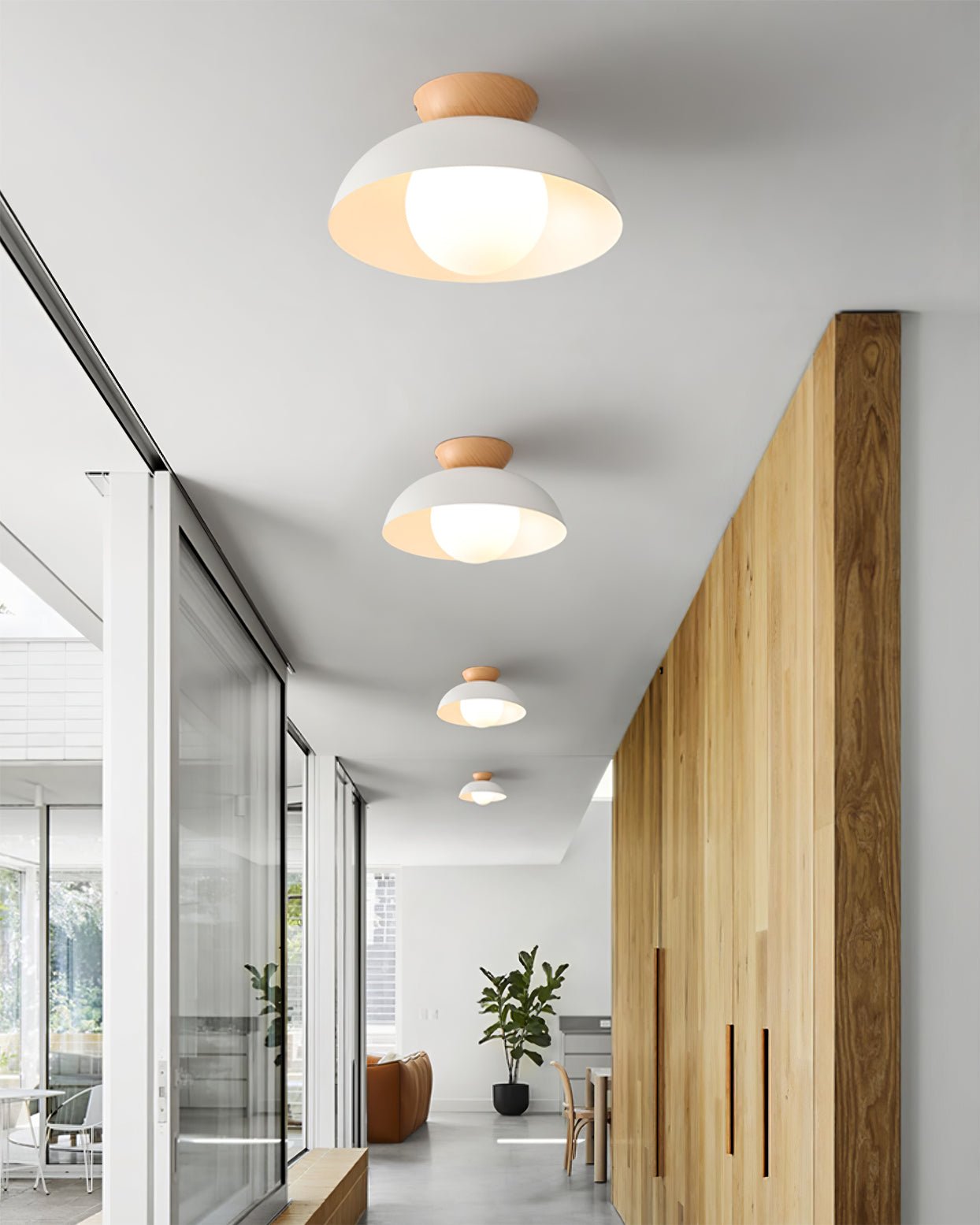 Pendant Light Metal Glass 11.8 in White Black Dining Room Kitchen Hanging Ceiling Lamp E26 E27 | Thomler