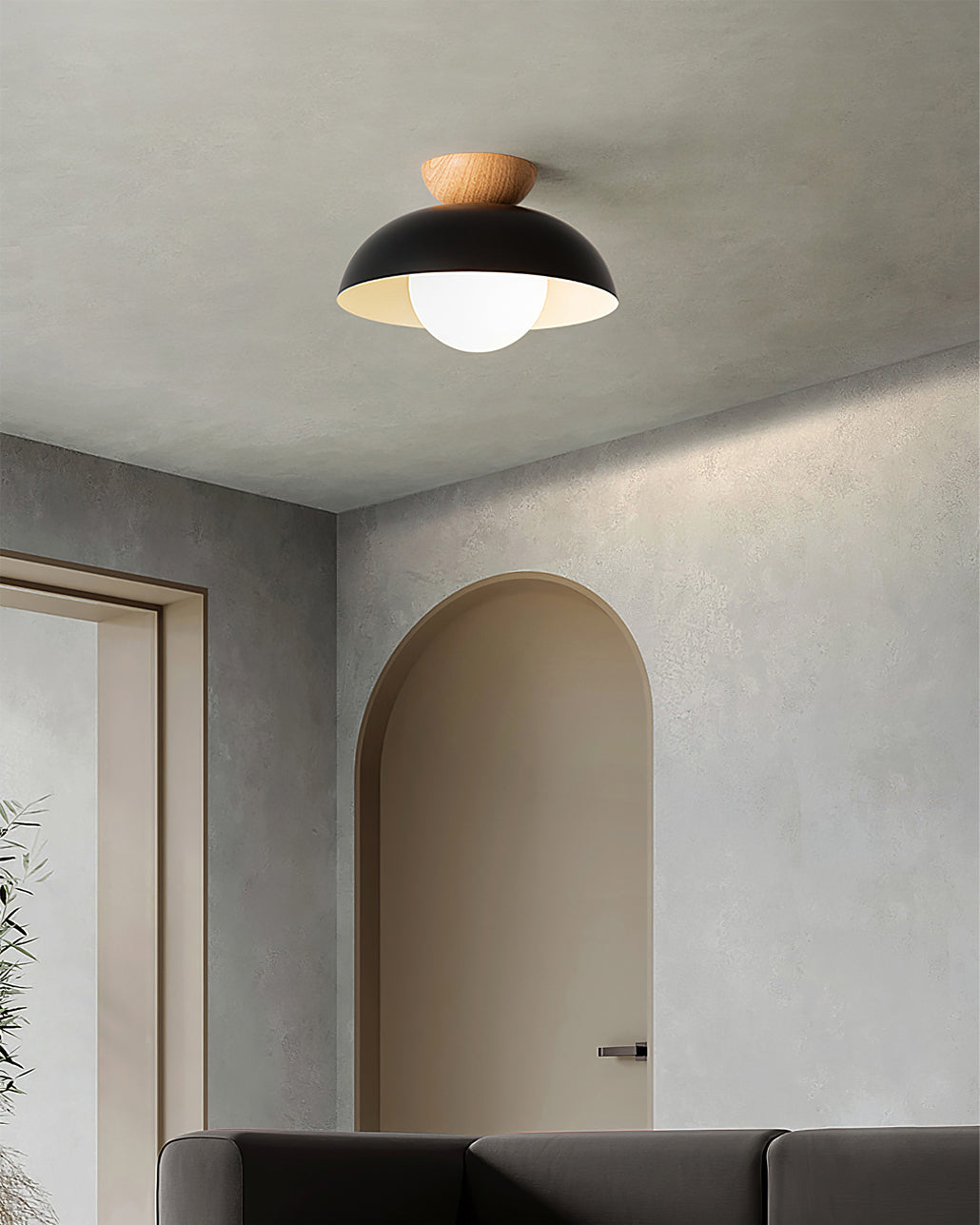 Pendant Light Metal Glass 11.8 in White Black Dining Room Kitchen Hanging Ceiling Lamp E26 E27 | Thomler