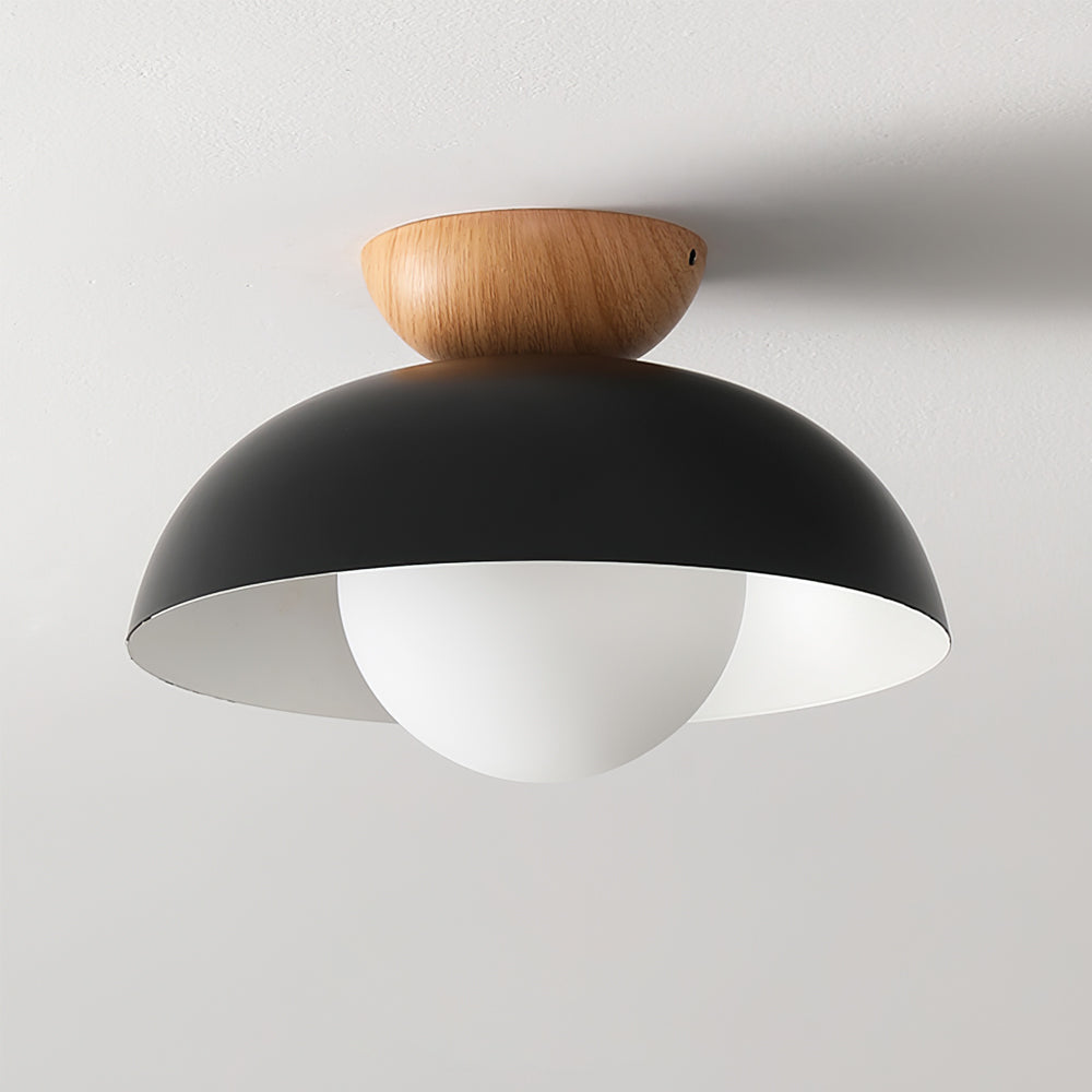 Pendant Light Metal Glass 11.8 in White Black Dining Room Kitchen Hanging Ceiling Lamp E26 E27 | Thomler