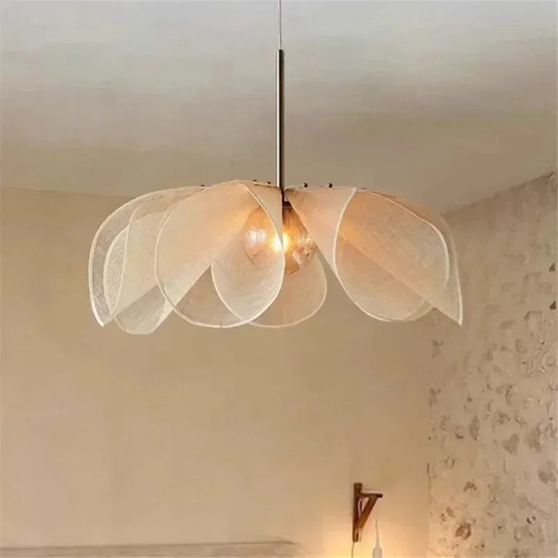 Art Deco Linen Drum Pendant Ceiling Light – Brass Hardware & Adjustable Cord for Dining Room, Living Room & Bedroom | Thomler