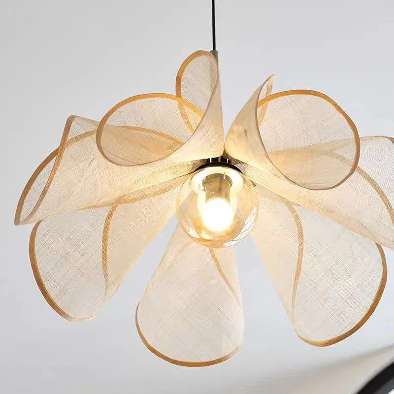 Art Deco Linen Drum Pendant Ceiling Light – Brass Hardware & Adjustable Cord for Dining Room, Living Room & Bedroom | Thomler