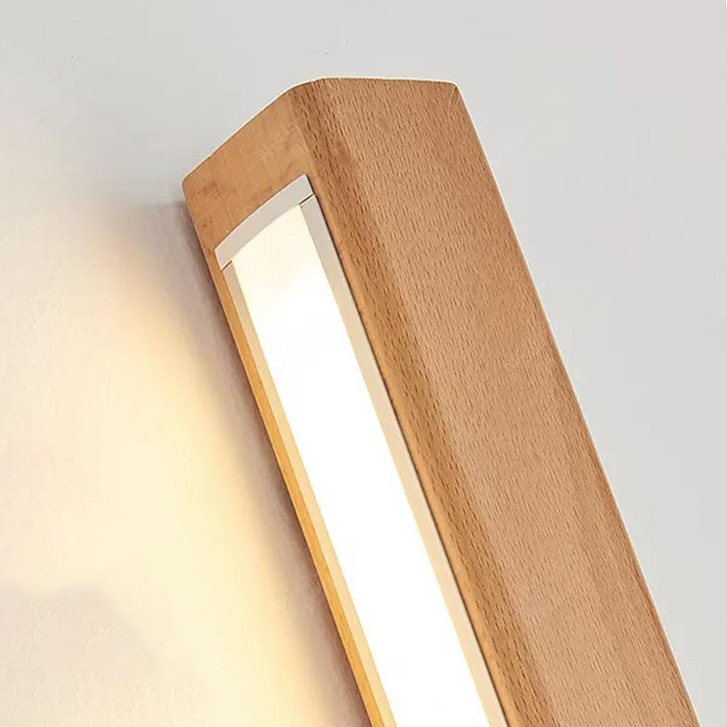 Wall Lamp Beech Wood 39 in Adjustable LED Living Room Bedroom Lighting Minimalist Nordic Modern Home Decor | Thomler