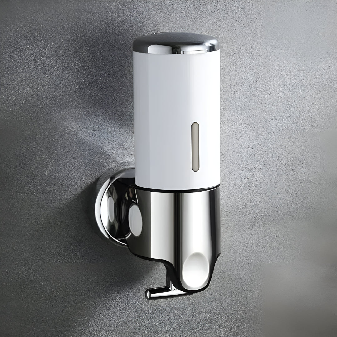 Wall-Mount Soap Dispenser for Bathroom & Kitchen | Space-Saving Metal Pump with Stainless Steel Finish & 17 oz Capacity | Liquid Soap | Thomler
