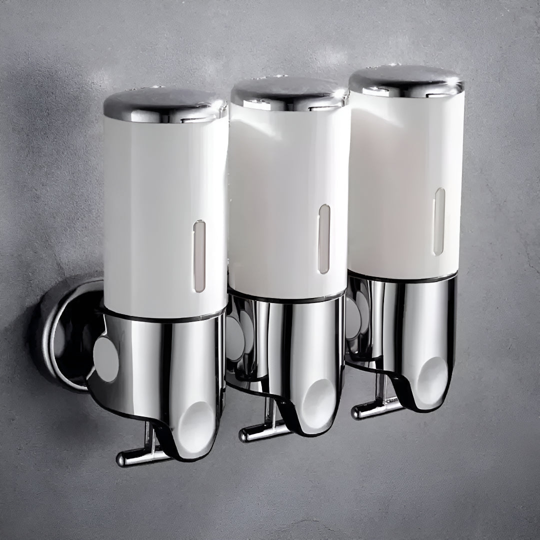 Wall-Mount Soap Dispenser for Bathroom & Kitchen | Space-Saving Metal Pump with Stainless Steel Finish & 17 oz Capacity | Liquid Soap | Thomler