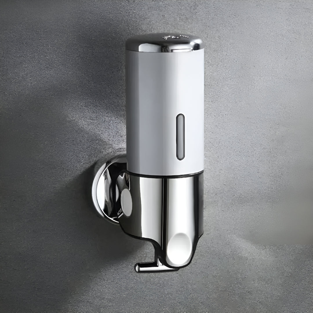 Wall-Mount Soap Dispenser for Bathroom & Kitchen | Space-Saving Metal Pump with Stainless Steel Finish & 17 oz Capacity | Liquid Soap | Thomler