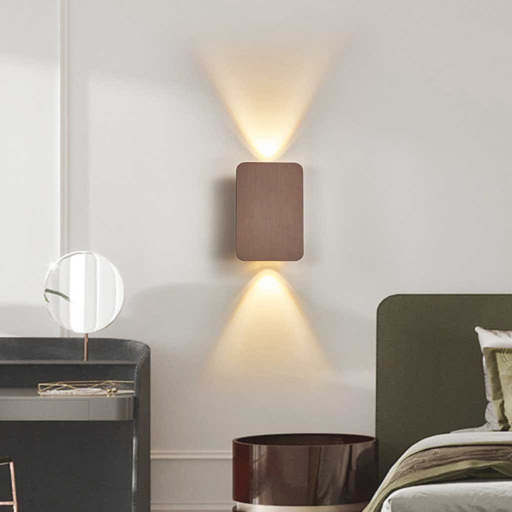 Wall Sconce Aluminum 11.8 in x 4.7 in LED Modern Bedroom Living Room Lighting Fixture Black Gold White Brown Grey | Thomler