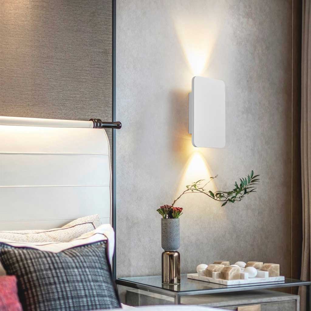 Wall Sconce Aluminum 11.8 in x 4.7 in LED Modern Bedroom Living Room Lighting Fixture Black Gold White Brown Grey | Thomler