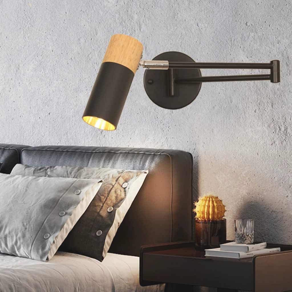 Wall Sconce Wood Adjustable 6 in LED 5W Bedroom Study Hallway Lighting Warm Neutral White | Thomler