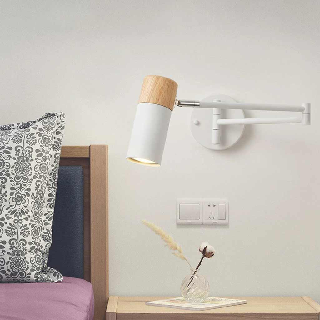 Wall Sconce Wood Adjustable 6 in LED 5W Bedroom Study Hallway Lighting Warm Neutral White | Thomler