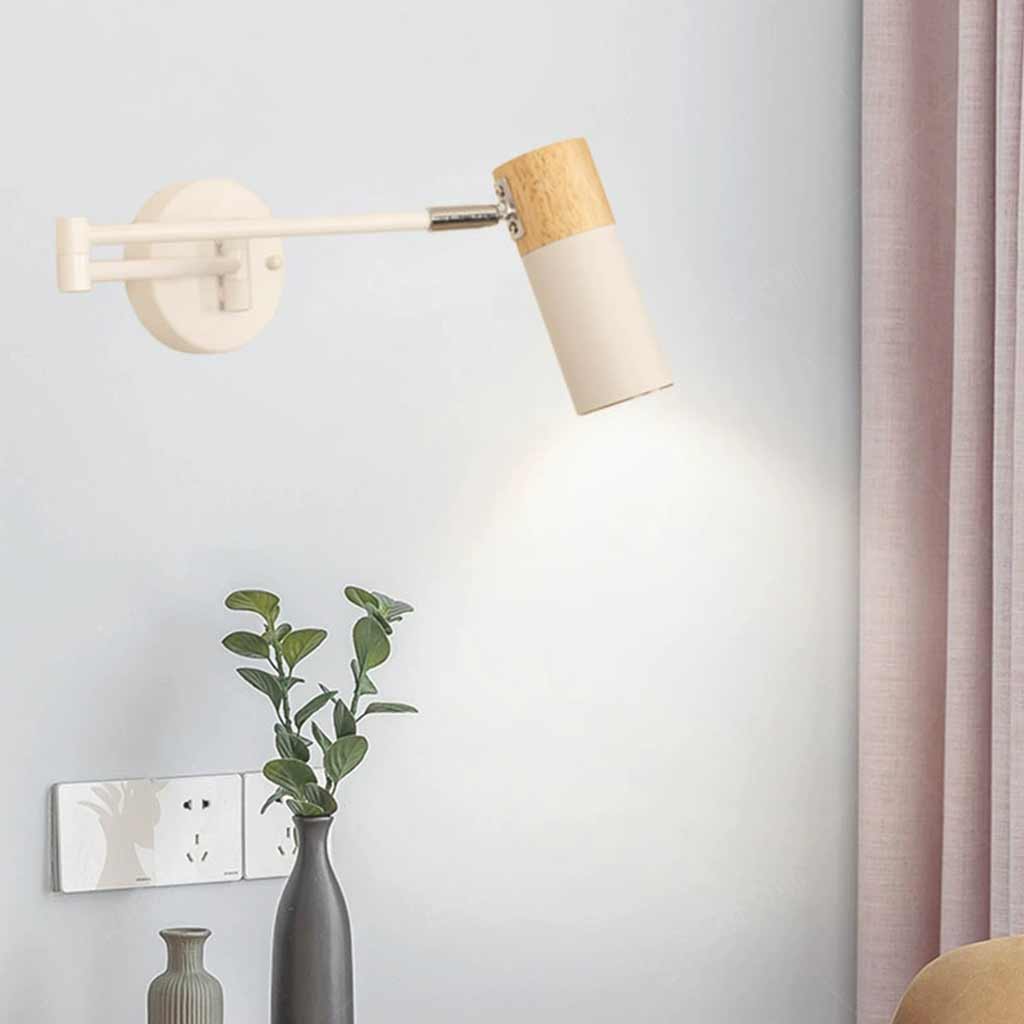 Wall Sconce Wood Adjustable 6 in LED 5W Bedroom Study Hallway Lighting Warm Neutral White | Thomler