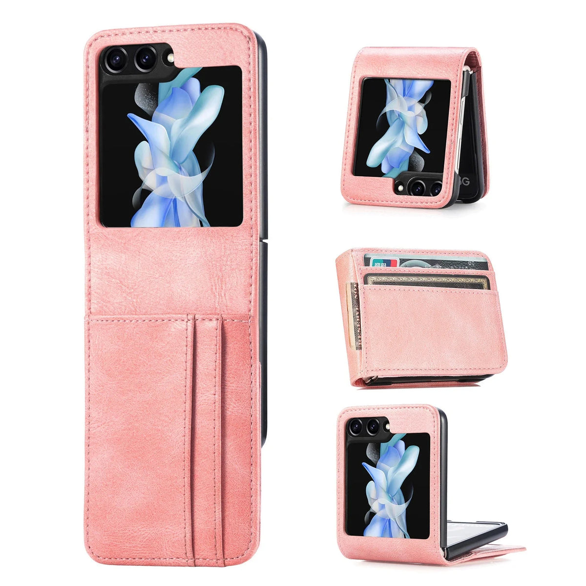 Samsung Galaxy Z Flip Card Holder Case Premium PU Leather Wallet Protection Cover for Flip 3 4 5 6 7 8 with Multiple Card Slots | Thomler