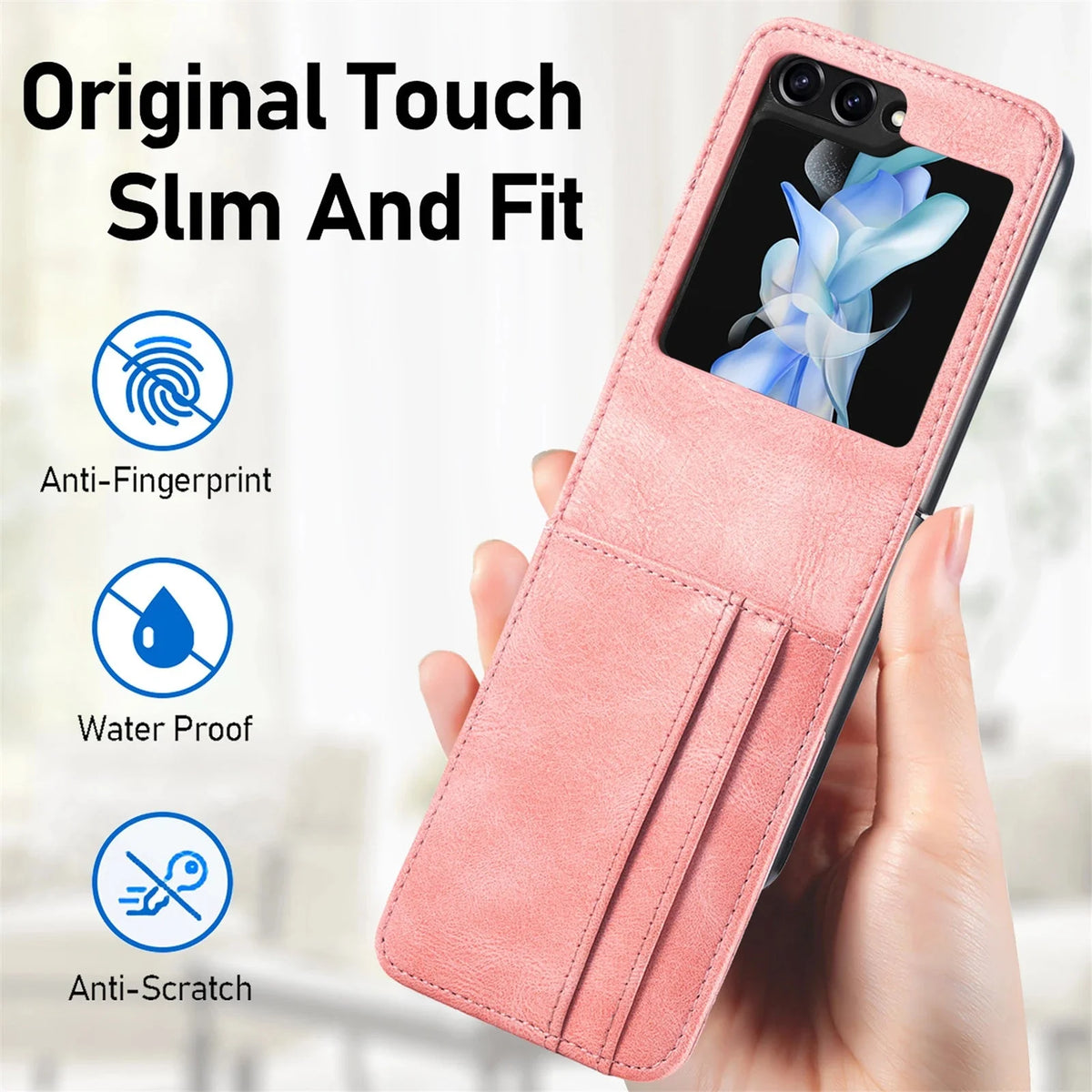 Samsung Galaxy Z Flip Card Holder Case Premium PU Leather Wallet Protection Cover for Flip 3 4 5 6 7 8 with Multiple Card Slots | Thomler